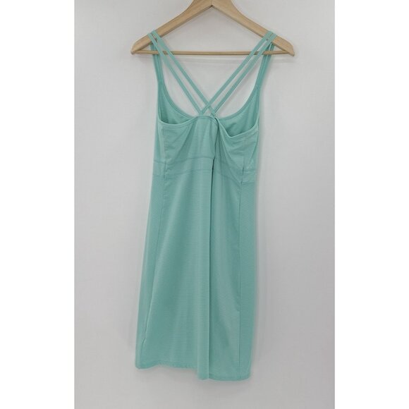 Soybu Active Turquoise Striped Dress Sz L Built In Bra Preppy‎ Boho See Photos - Picture 2 of 11